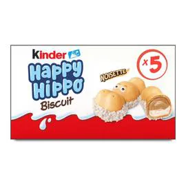 KINDER Gaufrettes fourrées au lait et noisette Happy Hippo 104g