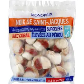 MONOPRIX Noix de Saint Jacques avec corail 400g