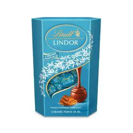 LINDT, LINDOR Chocolat caramel pointe de sel cornet 200g
