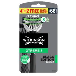 WILKINSON SWORD Rasoir Jetable Flexible Xtreme 3 Black Edition Comfort x6