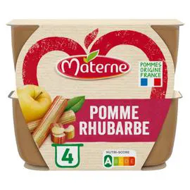 MATERNE Compote pomme rhubarbe 4x100g