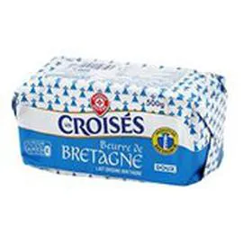 MARQUE REPÈRE, LES CROISÉS Beurre de Bretagne Doux - 82% MG 500g