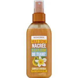 MONOPRIX Huile seche nacree a la fleur de tiare, corps et cheveux 150ml