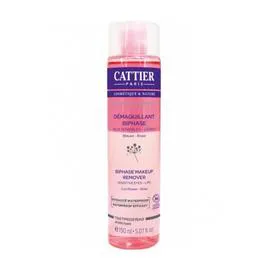 CATTIER Démaquillant biphase yeux sensibles lèvres bleuet rose 150ml