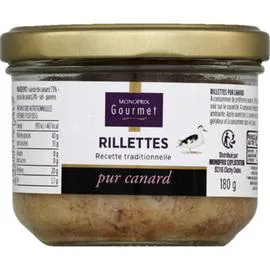 MONOPRIX GOURMET Rillettes pur canard 180g
