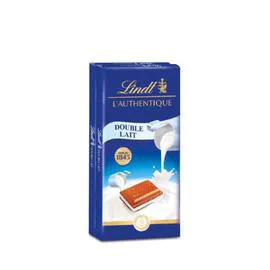LINDT, MAÎTRE CHOCOLATIER Tablette de chocolat Double lait 200g