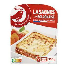 AUCHAN Lasagnes à la bolognaise 350g
