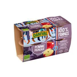DANIVAL Purée De Pomme Pruneaux Bio 400g
