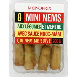 MONOPRIX Mini nems aux légumes et menthe sauce nuoc-mâm 200g