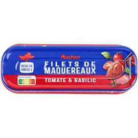 AUCHAN Filets de maquereaux sauce tomate basilic 169g