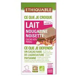 ÉTHIQUABLE Chocolat au lait Nougatine/noisette - Bio 100g