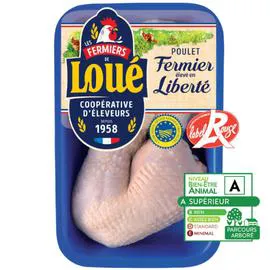 FERMIERS DE LOUÉ Cuisses de poulet fermier blanc Label Rouge 500g