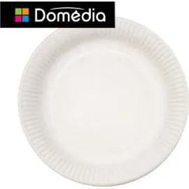 DOMÉDIA Assiettes carton diam 23 cm, blanc x50
