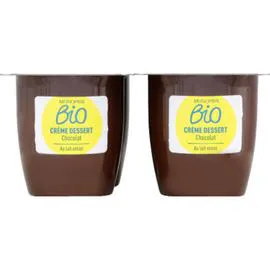 MONOPRIX BIO Crème dessert chocolat bio au lait entier 380g