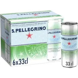 SAN PELLEGRINO Eau gazeuse minérale naturelle 6x33cl