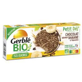 GERBLÉ BIO Biscuit petit dej' - saveur chocolat banane 132g