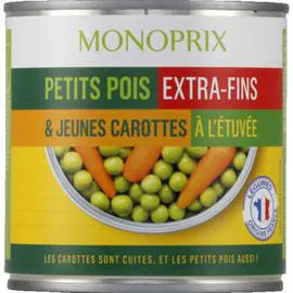 MONOPRIX Petits pois extra-fins et jeunes carottes à l étuvée 265g