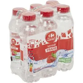 CARREFOUR CLASSIC' Eau gazeuse aromatisée fraise 6x50cl