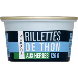 MONOPRIX Rillettes de thon aux herbes 120g