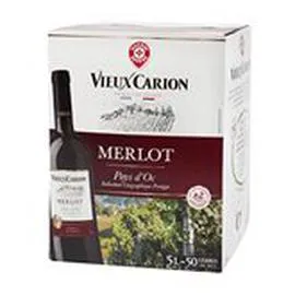 MARQUE REPÈRE, VIEUX CARION Vin rouge Pays d'Oc Merlot IGP 5l