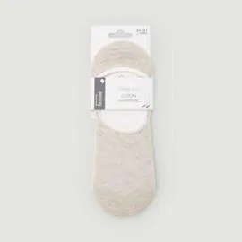 MONOPRIX FEMME Monoprix Femme Protège-Pieds En Coton Beiges TU x2