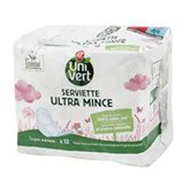 MARQUE REPÈRE, UNI VERT Serviette écolo Super+ x12