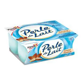 YOPLAIT, PERLE DE LAIT Yaourt saveur amande brassé 4x125g