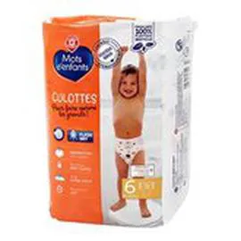 MARQUE REPÈRE, MOTS D'ENFANTS Culottes bébé T6 : 16kg - x18 changes x18