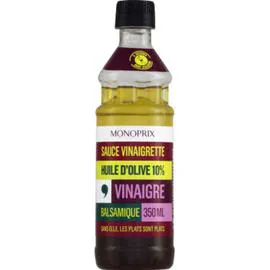 MONOPRIX Sauce vinaigrette, huile d'olive 10% & vinaigre balsamique 350ml
