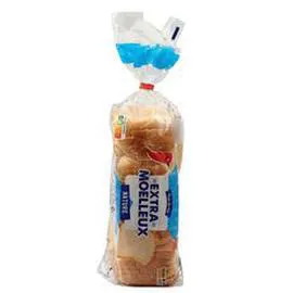 AUCHAN Pain de mie nature extra moelleux avec croûte sans huile de palme 500g