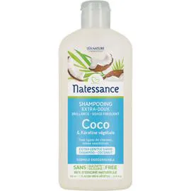 LÉA NATURE, NATESSANCE Shampooing Extra-doux pour tous types de cheveux au coco et kératine végétale 250ml