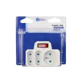 GEFOM Multiprise triplite 1X16A+terre + 2X6A + interrupteurs l'unité