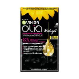 GARNIER, OLIA Coloration Cheveux Permanente Sans Amoniaque 1.0 Noir absolu l'unité