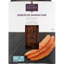 MONOPRIX GOURMET Emincés Saumon Fumé aux 5 Baies 100g