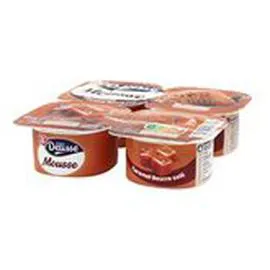 MARQUE REPÈRE, DÉLISSE Mousse Caramel beurre salé 4x60g