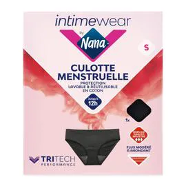 NANA Culotte Menstruelle Noir Taille S Protection Lavable et Réutilisable en Coton l'unité