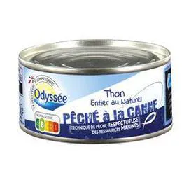 ODYSSÉE Thon entier au naturel pêché à la canne 112g