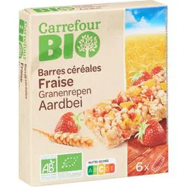 CARREFOUR BIO Barres céréales bio fraise 138g