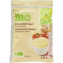 CARREFOUR BIO Fromage Bio Râpé Emmental Au Lait Pasteurisé 200g