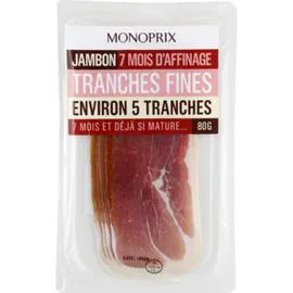 MONOPRIX Jambon 7 mois d'affinage 80g