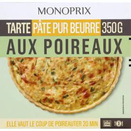 MONOPRIX Tarte aux poireaux pâte pur beurre 350g