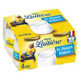NESTLÉ, LA LAITIÈRE Yaourt au lait entier nature 4x125g