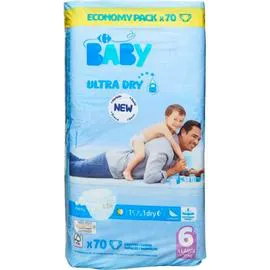 CARREFOUR BABY Couches taille 6 Xlarge : +16 kg x70