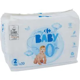 CARREFOUR BABY Couches taille 2 : 3-6 kg x39