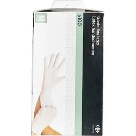CARREFOUR Gants latex M x100
