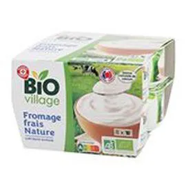 MARQUE REPÈRE, BIO VILLAGE Fromage frais nature Bio 8x100g