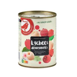 AUCHAN Litchis dénoyautés au sirop léger 250g