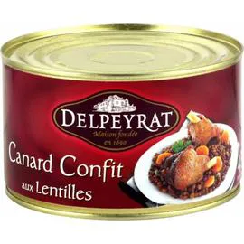 DELPEYRAT Plat cuisiné canard confit lentilles 1,5kg