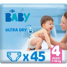 CARREFOUR BABY Couches taille 4 maxi : 8-16 kg x45