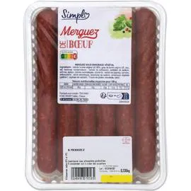 CARREFOUR SIMPL Merguez de boeuf 330g